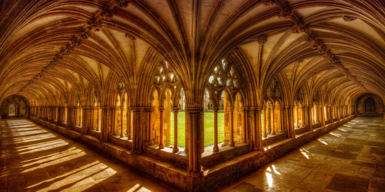 The Norwich Cathedral cloisters