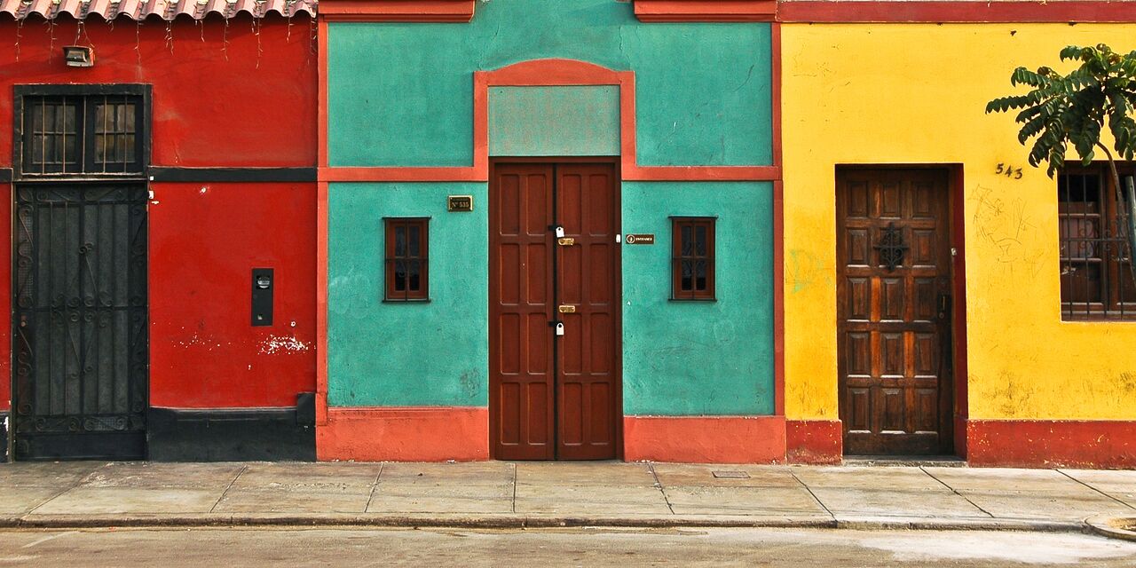 Coloured houses in the old centre