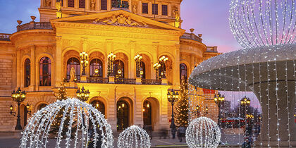 In winter the Alte Oper is beautifully illuminated