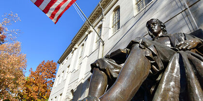 John Harvard’s worn down left shoe