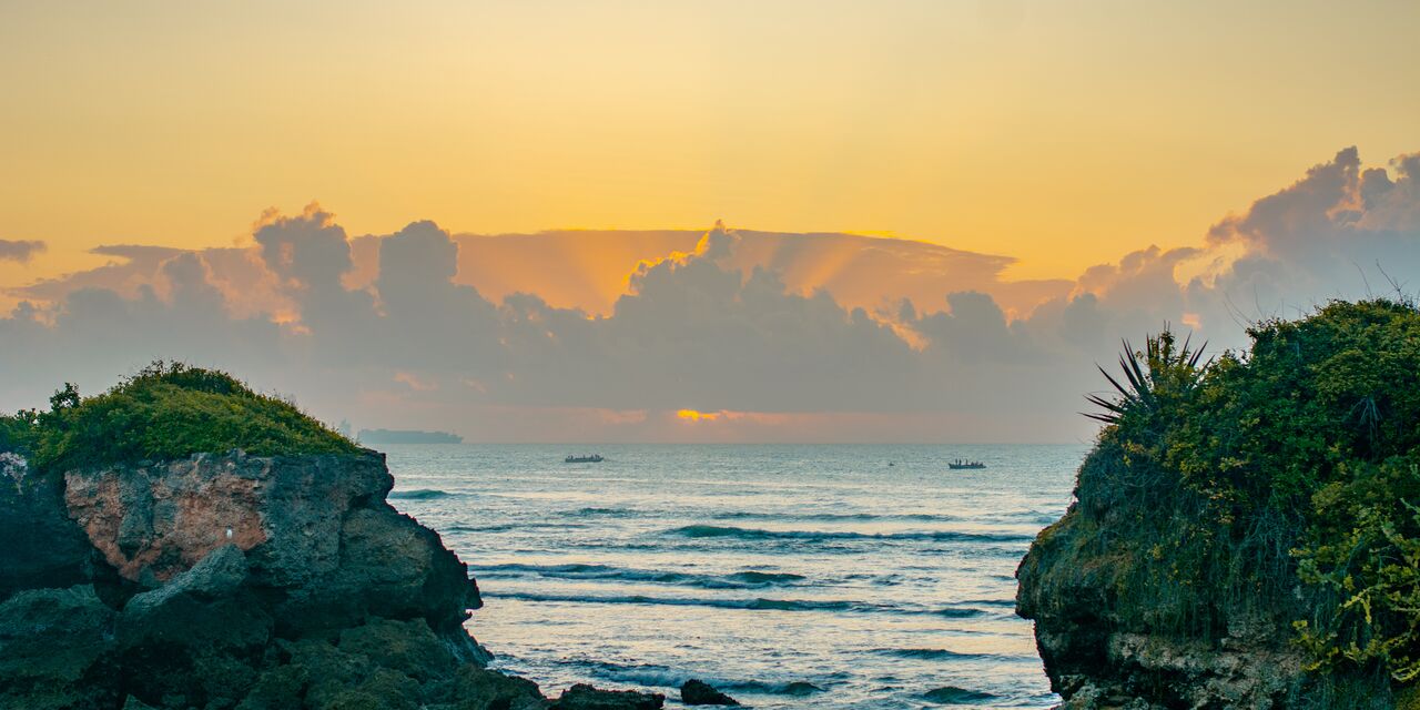 Sunset by the sea