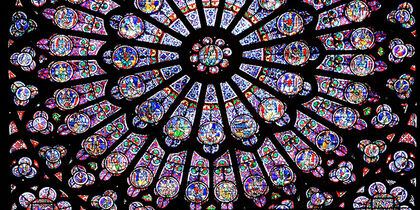 The rose window in the south façade