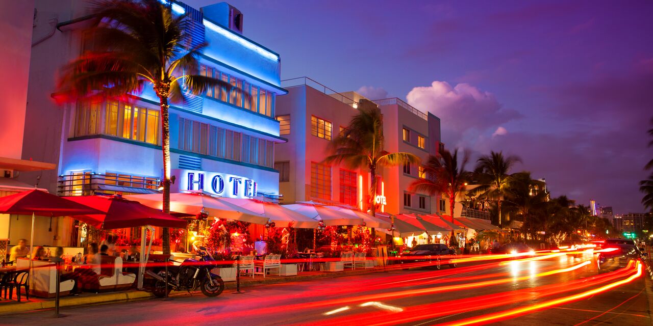 Neon lights on Ocean Drive