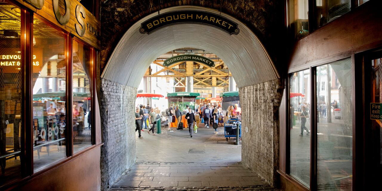 The Borough Market underneath the London Bridge