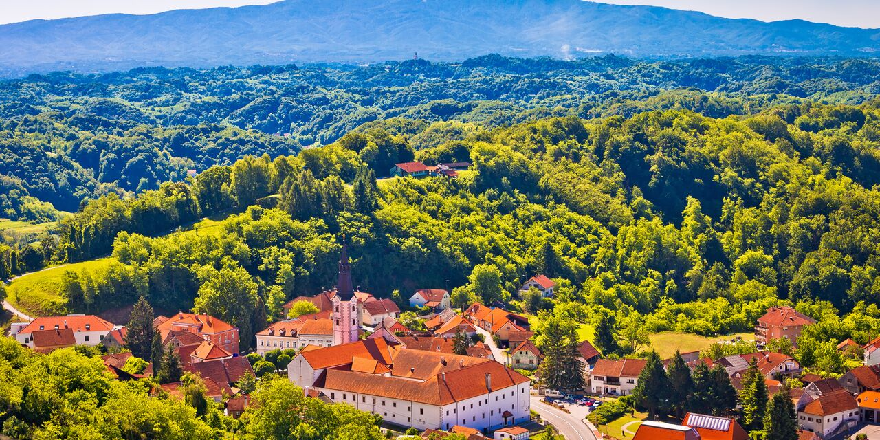 Medvednica Nature Park with the village of Klanjec