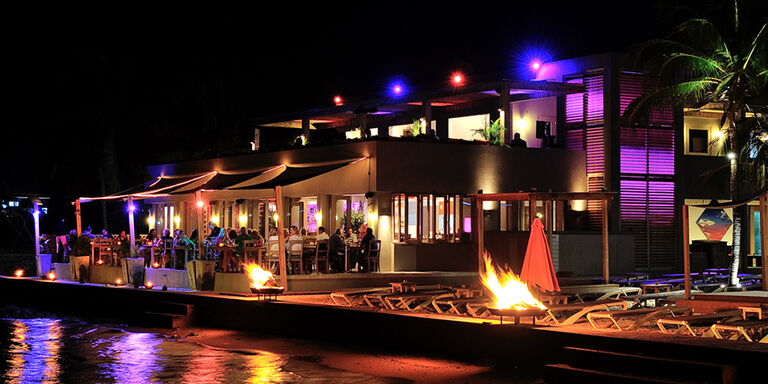 Fire baskets at Spice Beach Club