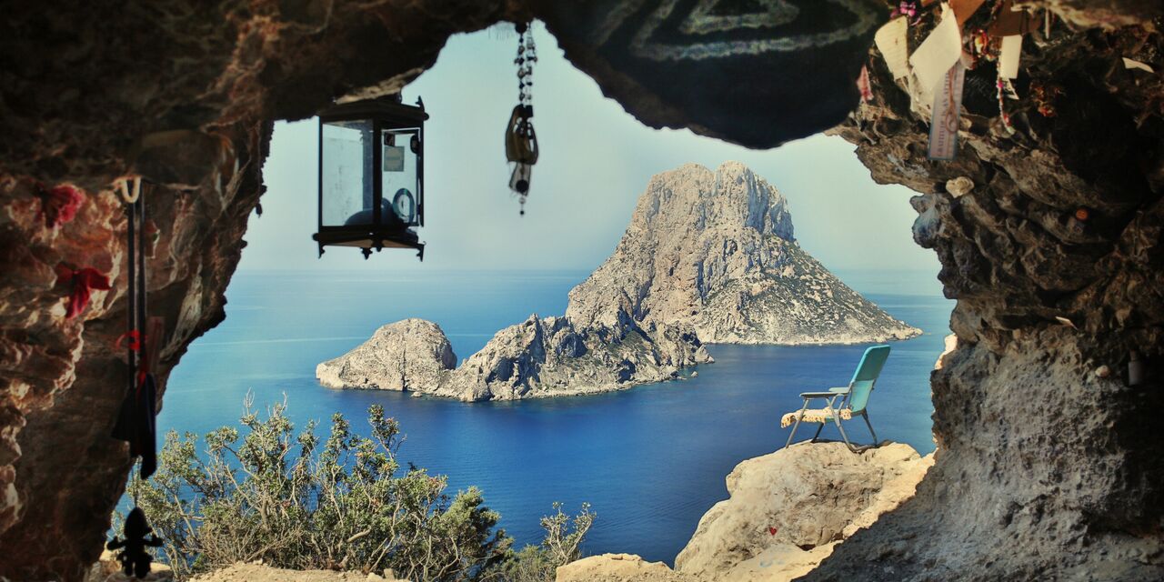 Hippy cave with a view of Es Vedrà