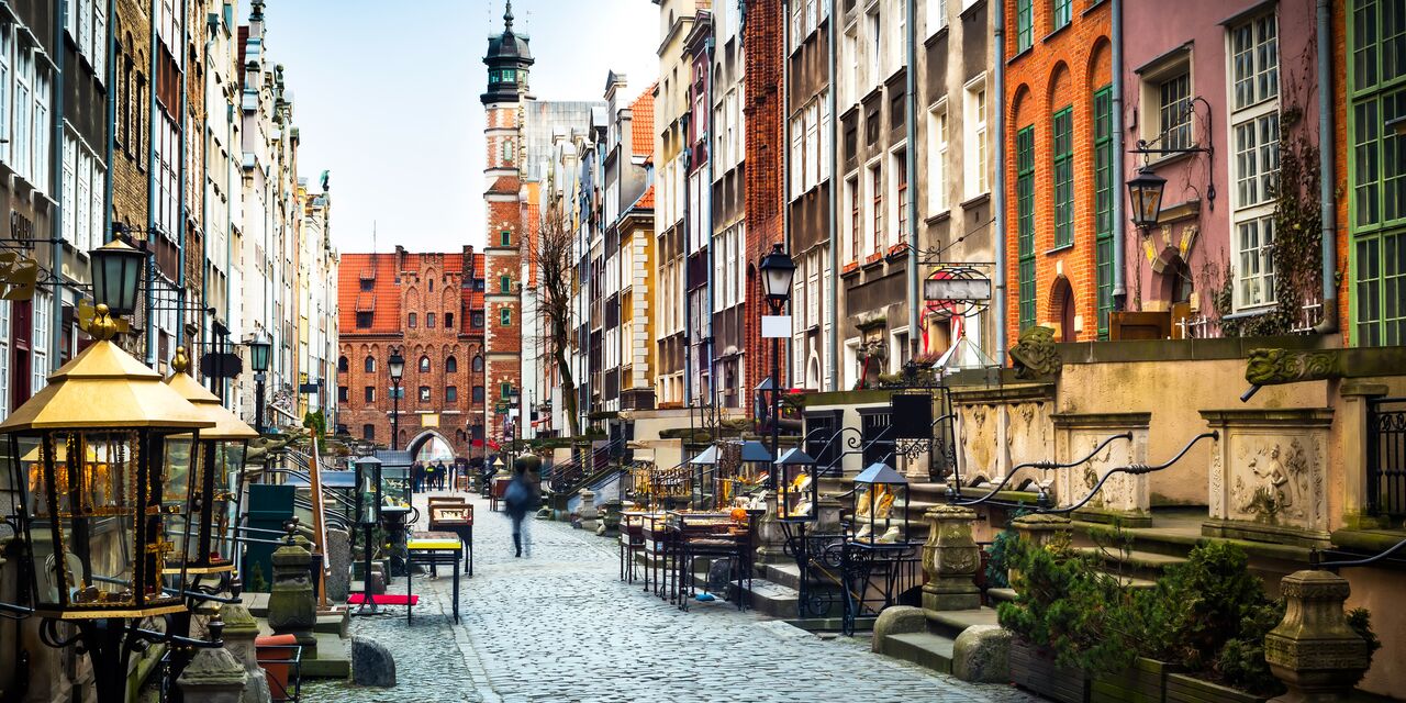 Cobbled streets in the historic centre