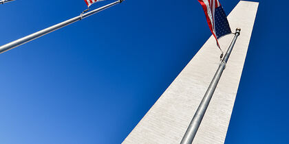 Flags around the Washington Monument