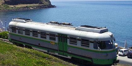 Some train rides go right along the beach