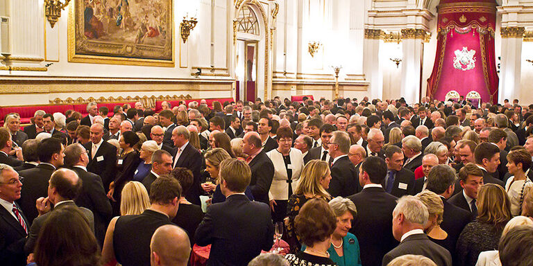 Queen Awards ceremony in stately salon