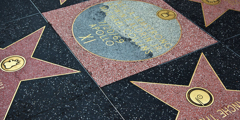 The Walk of Fame moon for Apollo XI