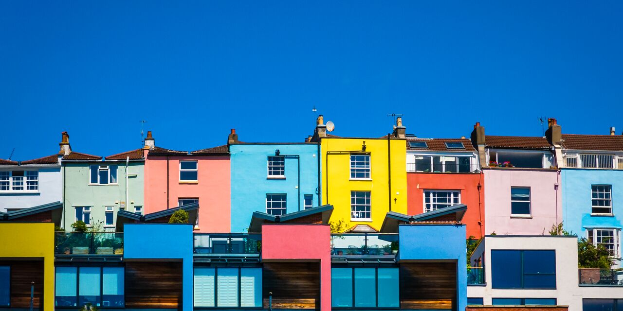 Colourful houses in Bristol