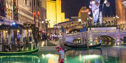 A gondola ride in The Venetian